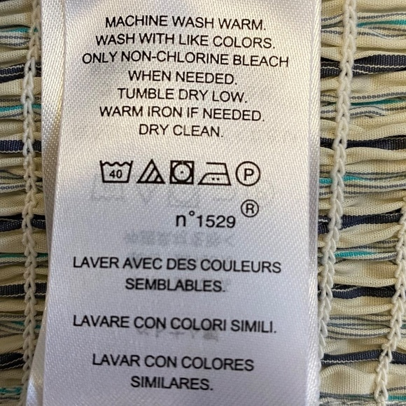 Lauren by Ralph Lauren, Bustier, Blue/White Vertical Stripes, V-Neck, Size 8 NWT - Picture 8 of 12